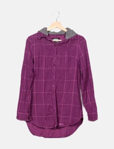 Sobrecamisa cuadros morada sale